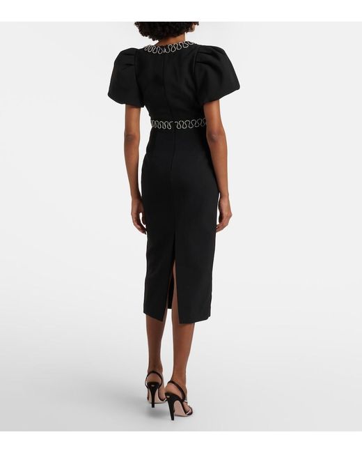 Rebecca Vallance Black Nyx Cutout Embellished Cocktail Dress