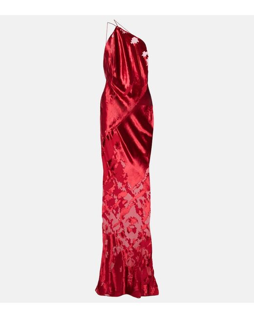 The Sei Red One-Shoulder Silk Gown