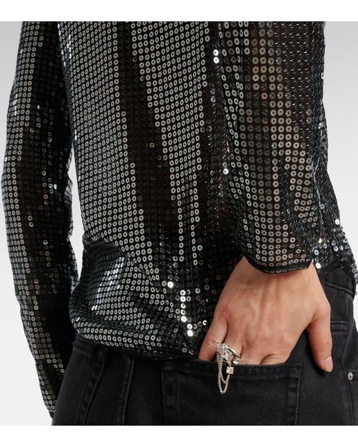 Isabel Marant Black Sequined Top