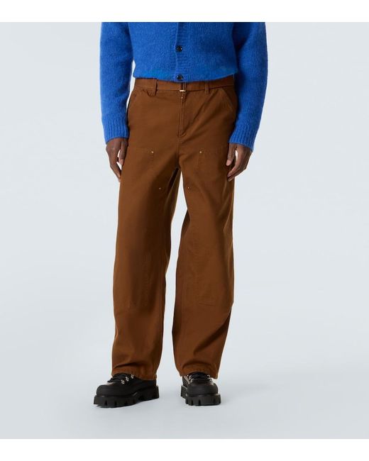 Sacai Brown X Carhartt Wip Belted Cotton Cargo Pants for men