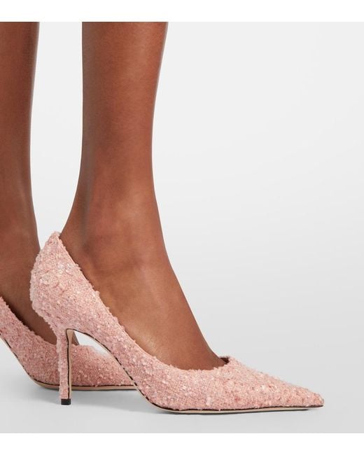 Jimmy Choo Pink Rose Slip On Pumps