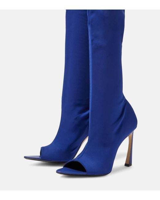 Stivali cuissardes Peep Toe di Victoria Beckham in Blue