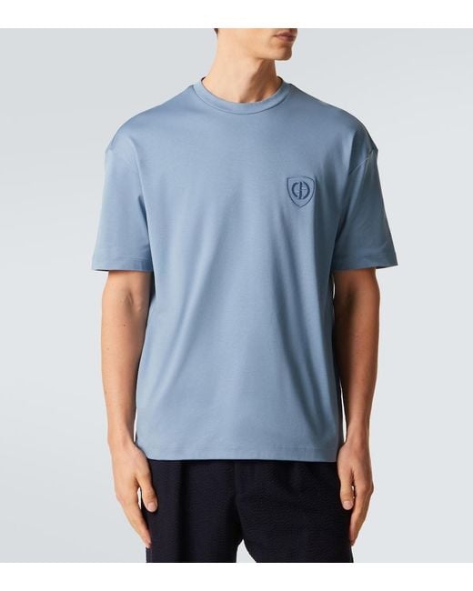Giorgio Armani Blue Cotton Jersey T-Shirt for men