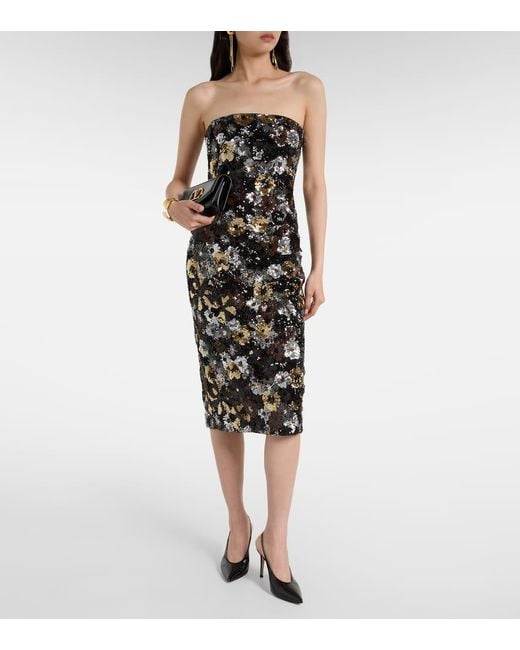 Max Mara Black Vacillo Sequined Midi Dress