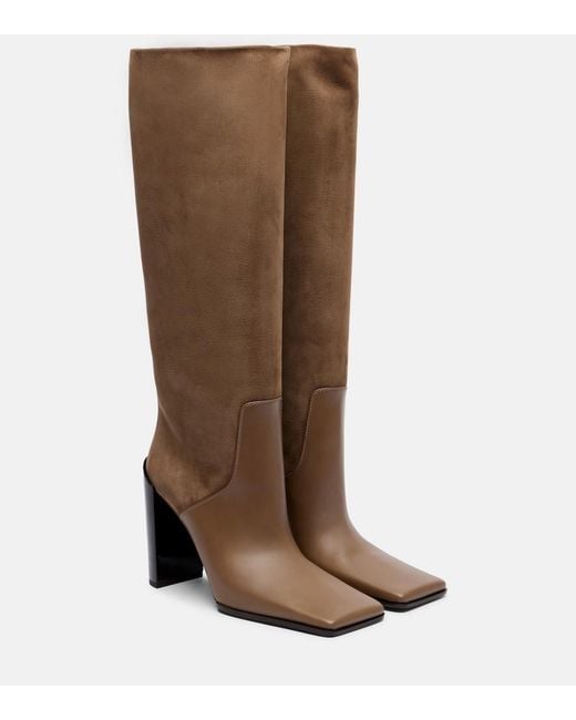 Alaïa Brown 55 Leather Knee-High Boots