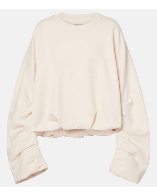 Dries Van Noten Natural Sweatshirt Aus Baumwolle