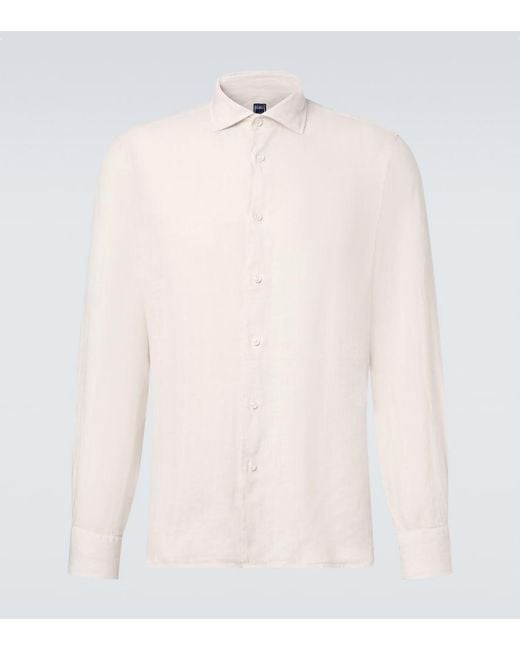 Fedeli White Nick Linen Shirt for men