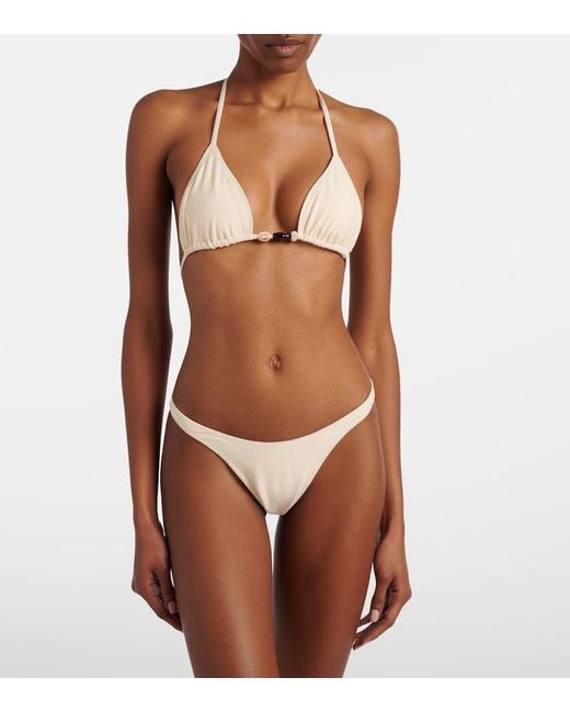 SAME White Shell Bikini Top