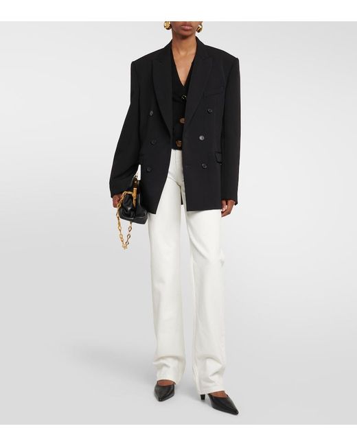 Tory Burch White Mid-Rise Straight Jeans
