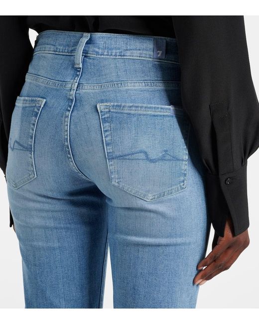 Jeans Flared A Vita Media di 7 For All Mankind in Blue