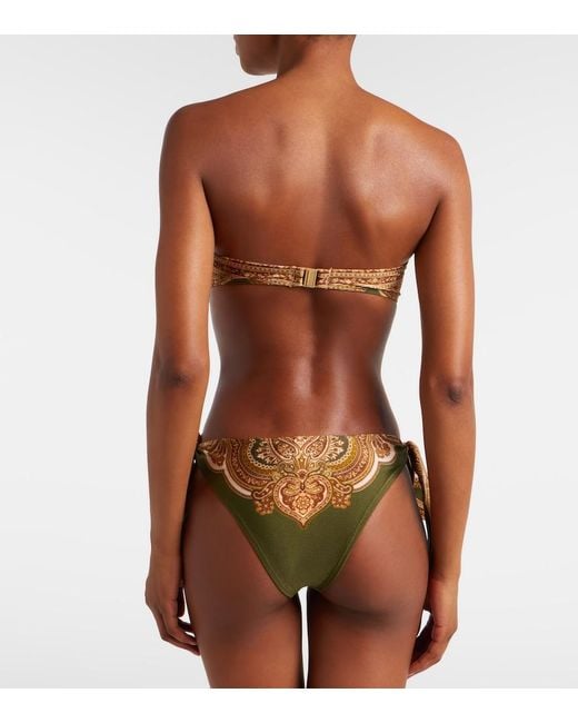 Zimmermann Brown Mahon Cutout Printed Swimsuit