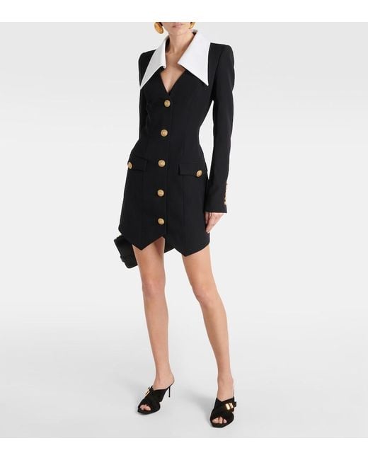 Balmain Black Button Dress