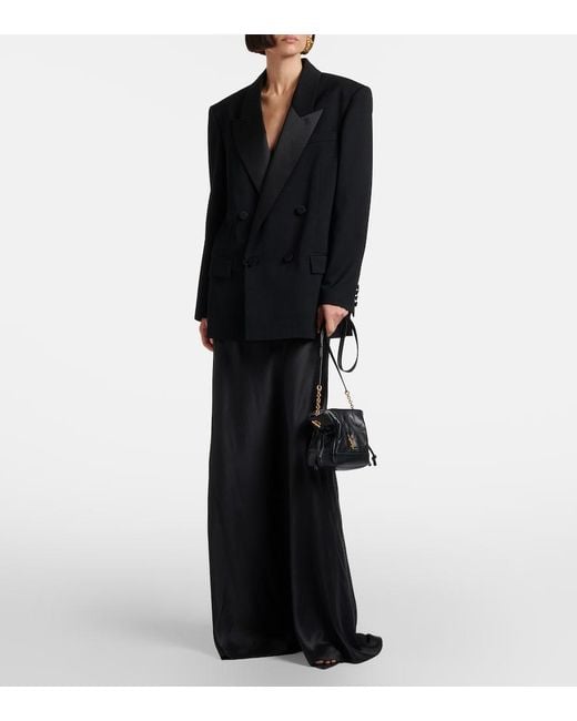 Saint Laurent Black Double-Breasted Wool Blazer