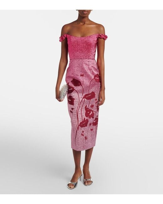 Markarian Purple Bustier-Kleid Amina Aus Lame