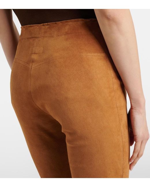Stouls Brown Jp Long Suede Flared Pants