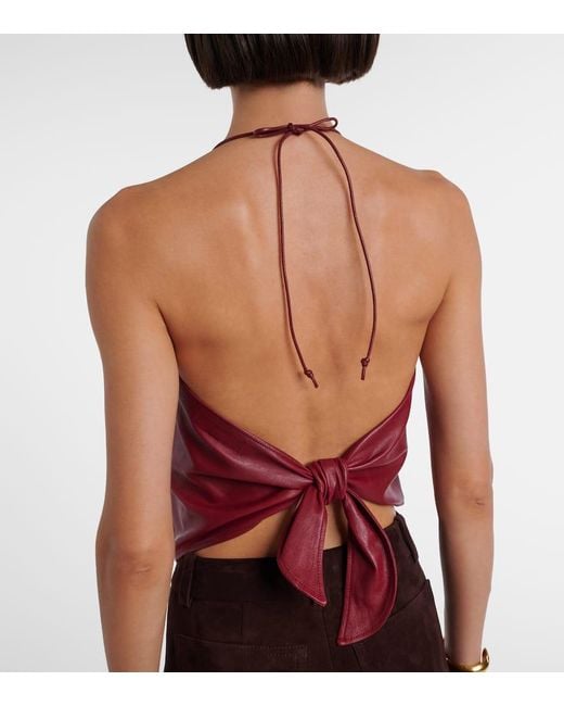 Top Rosie En Cuir Stouls en coloris Red