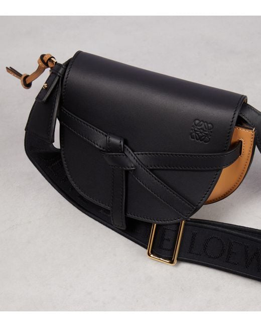 Loewe Gate Dual Mini Leather Shoulder Bag in Black Lyst
