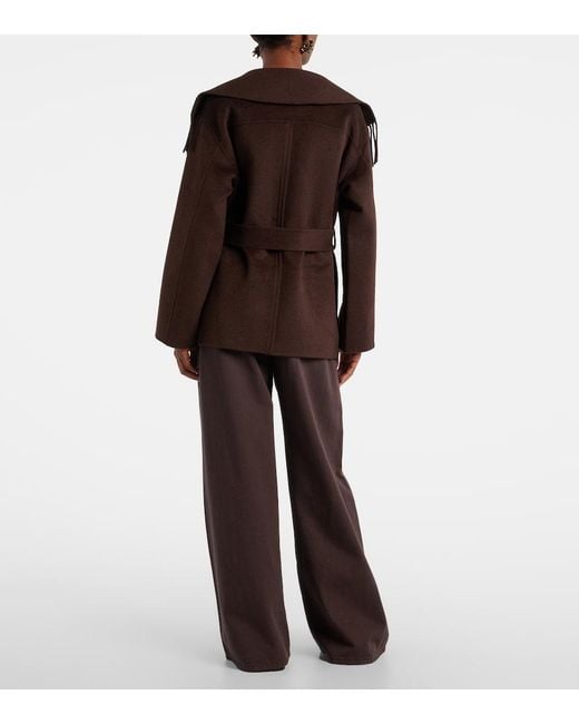 Jonathan Simkhai Brown Rowen Fringed Wool-Blend Jacket