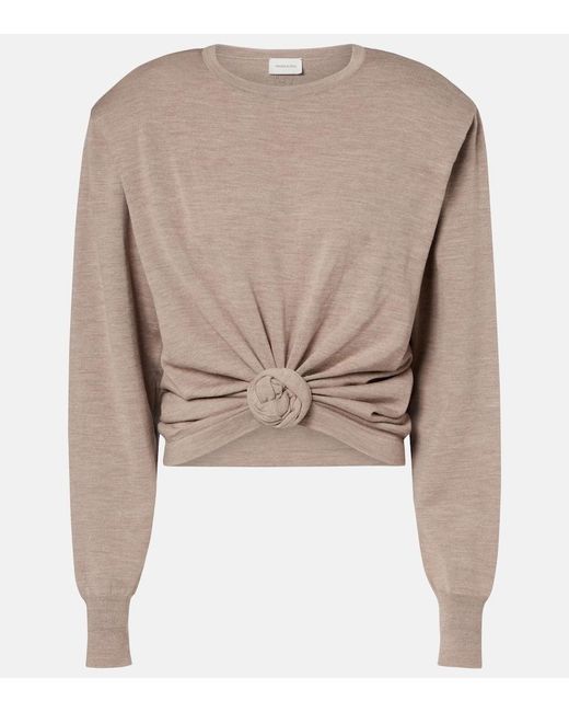 Magda Butrym Natural Knot-Detail Wool Sweater