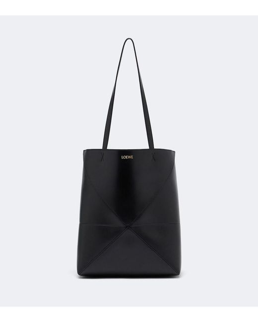 Shopper Puzzle Fold Medium di Loewe in Black