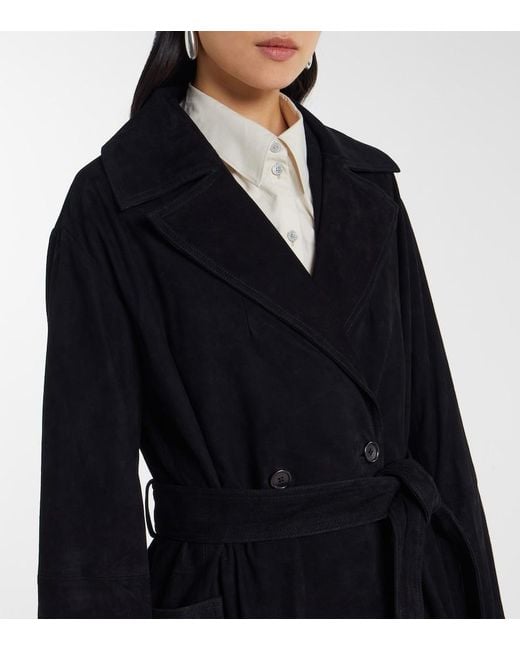 Rohe Black Suede Wrap Coat
