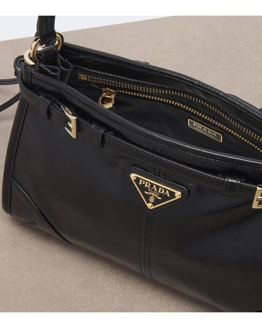 Prada Black Bonnie Small Leather Shoulder Bag