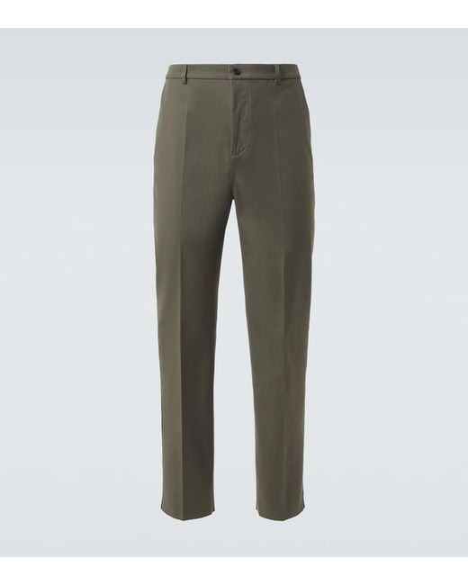 Valentino Green Cotton Straight Pants for men