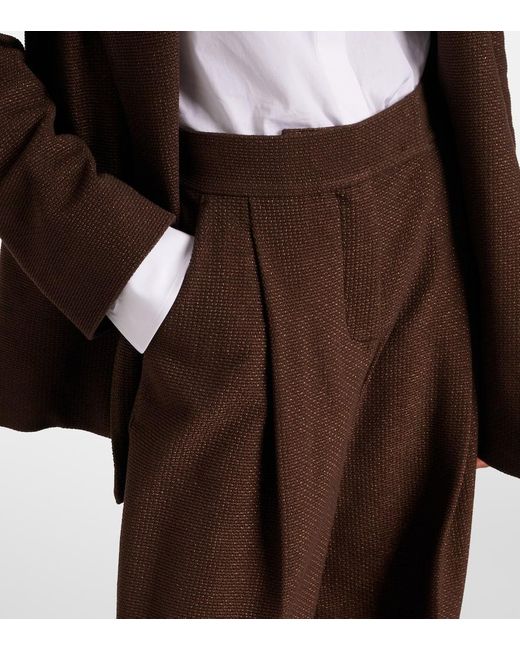 Max Mara Brown Weite Hose Aereo Aus Einem Baumwollgemisch