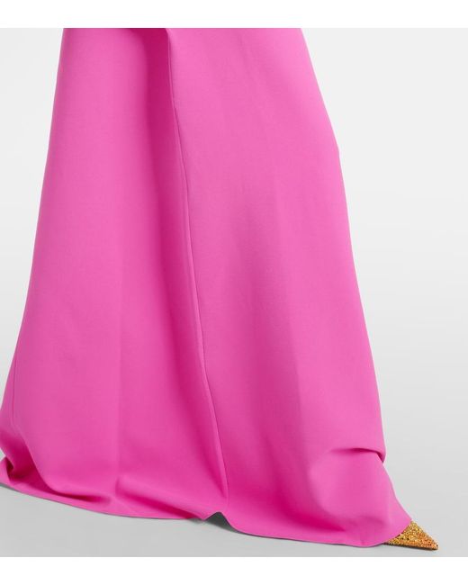 Safiyaa Pink Amarella Crystal-Embellished Crepe Gown
