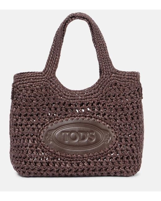 Tod's Brown Tote Aus Raffiabast