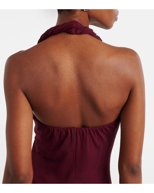 TOVE Purple Eleanor Halterneck Jersey Maxi Dress