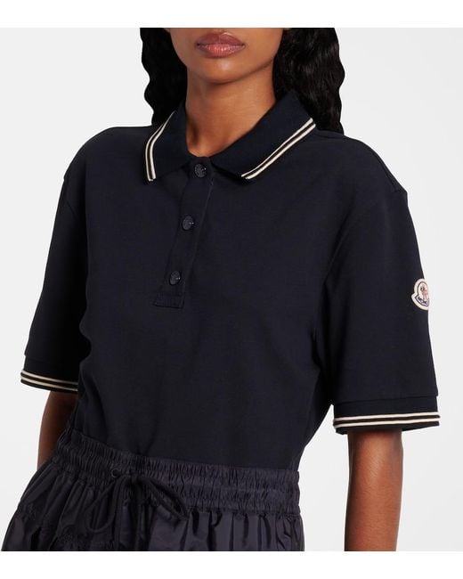 Moncler Blue Technical Cotton Polo Dress