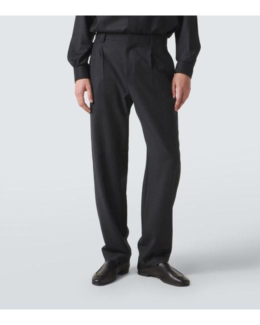 Agnona Blue Wool Wide-Leg Pants for men