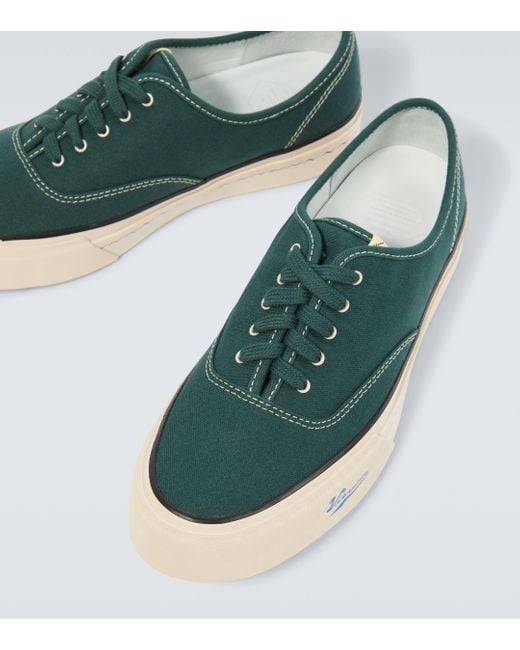 Visvim Green Logan Deck Lo Sipe Canvas Sneakers for men