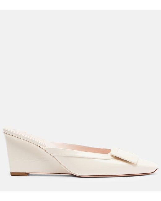 Roger Vivier Natural Belle Vivier 60 Patent Leather Pumps
