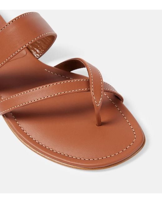 Manolo Blahnik Brown Susacru Leather Sandals