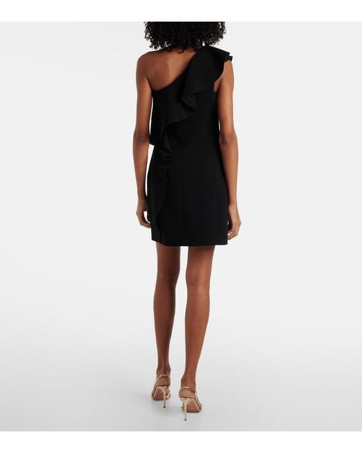 Max Mara Black Giacomo Ruffled Sable Minidress