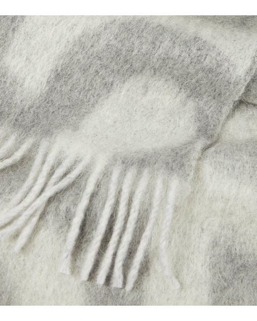 Acne Gray Logo Wool-blend Scarf