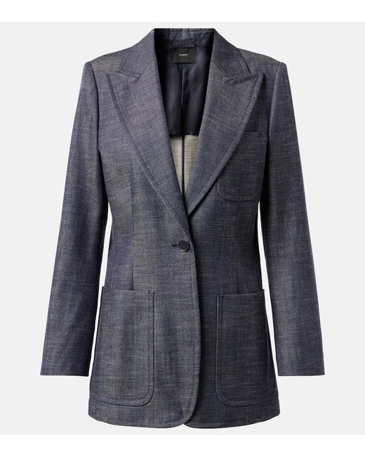 Joseph Blue Cassini Wool And Cotton Blazer