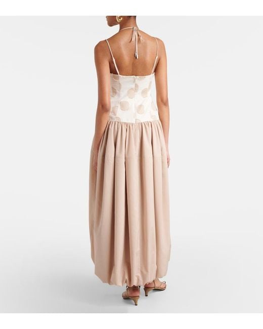 Jonathan Simkhai Natural Pfeiffer Polka-Dot Midi Dress