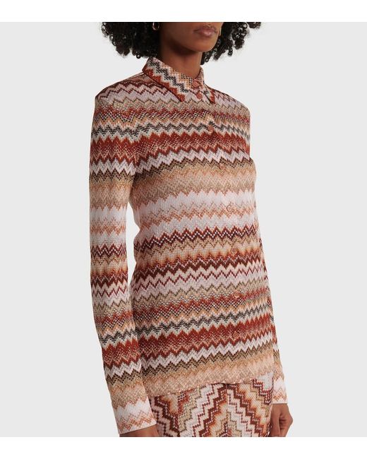 Missoni Pink Zigzag Lame Shirt