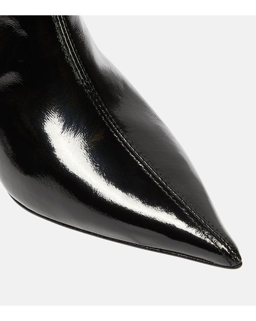 Ganni Black Faux Leather Ankle Boots