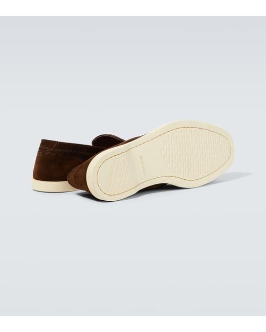 John Lobb Loafers Pace Aus Veloursleder in Brown für Herren