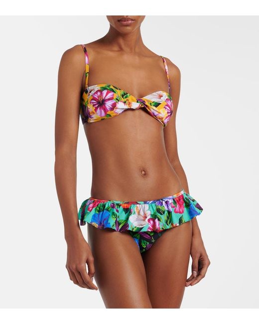 Dolce & Gabbana White Floral Bikini