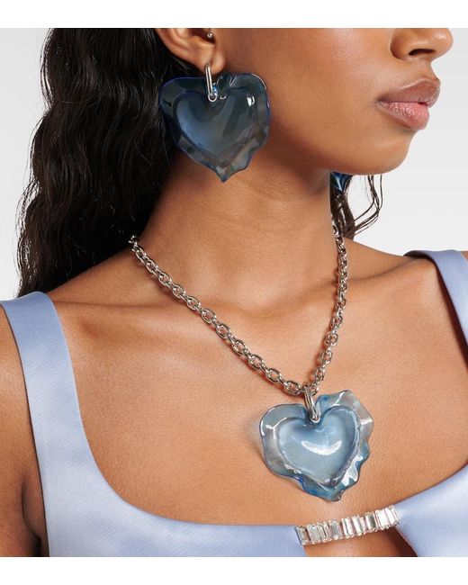 Nina Ricci Blue Heart Earrings
