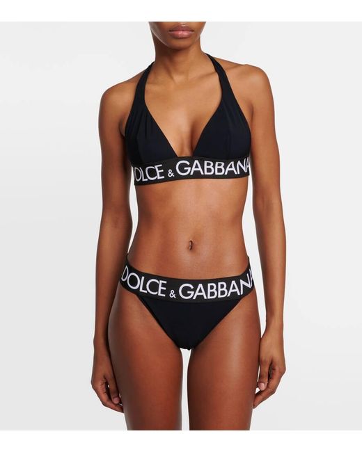 Dolce & Gabbana logo-tape detail bra - Orange