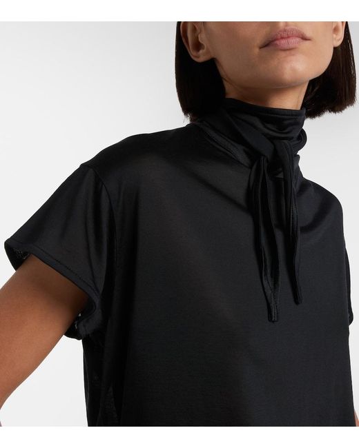 Lemaire Blue Scarf-Detail Jersey Top