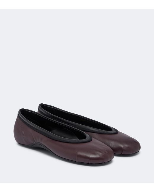 Dries Van Noten Red Leather Ballet Flats