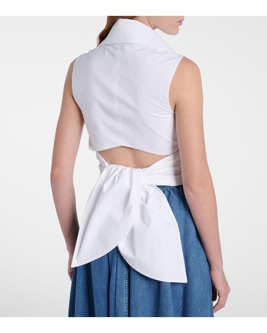 Patou White Cutout Cotton Top