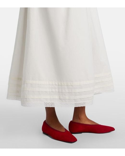 Faithfull The Brand White Fiora Cotton Lace Midi Dress